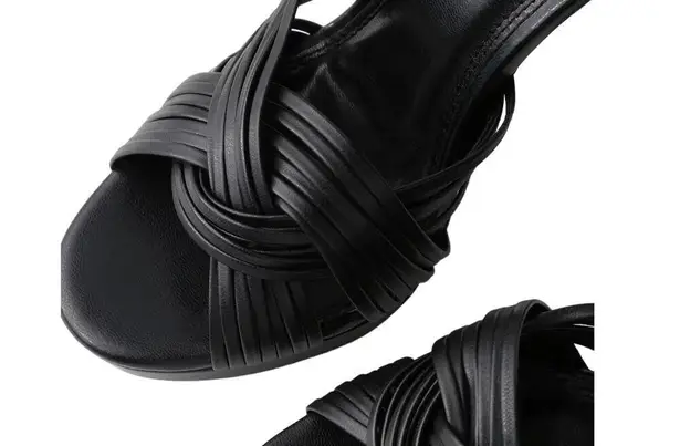 Lulus  Sivan Black Platform Ankle Strap High Heels ~ Women's Shoes Size 9