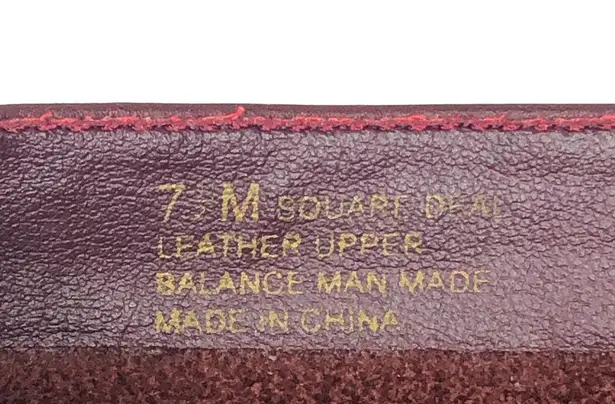 Aerosoles Red Wine Square Deal Soft Leather Loafers - Size 7.5 - Women