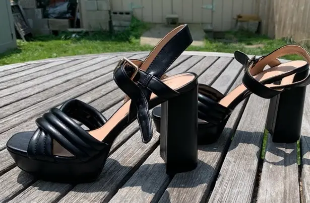 Limelight Alani - Women's Chunky Square Toe Platform High Heels ankle strap 8.5