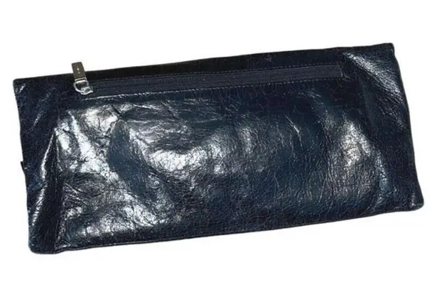 Hobo International Womens Leather Ruffle Flap Envelope Clutch Black OS