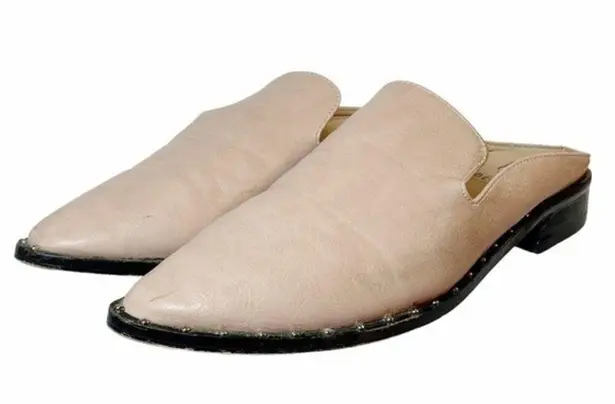 Beast Fashion Mules Blush Taupe Faux Leather Studded Side Slip On Women’s Size 7