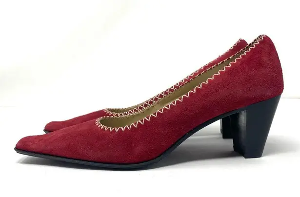 Joan & David brick red suede heels, NWOT, made in Italy, size 8