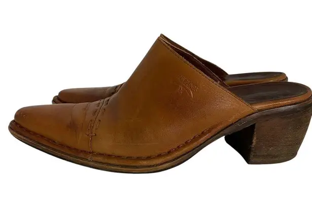 Pikolinos Slip On Slide Sandals Clogs Women's Size 37 Leather Cognac Farmcore