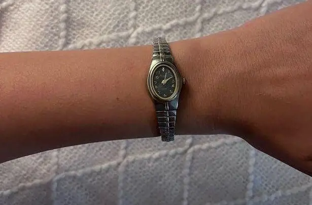 Vintage Silver & Navy Quartz Bracelet Watch