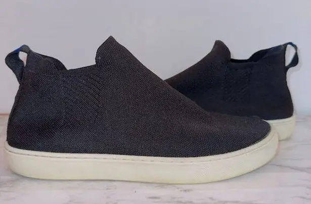 Rothy's The Chelsea Black Knit Mid Top Slip On Sneaker Shoes size US 10.5