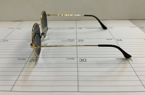 Square Round Black & Gold Sunglasses