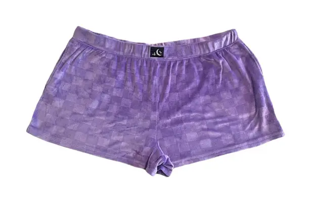 Way To Celebrate Halloween Velour Sweat Shorts Womens Size 2X Purple Soft NWT