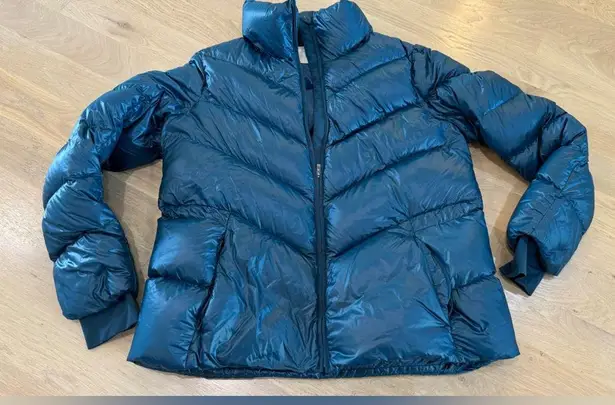 Athleta lofty down jacket dark vista teal size medium