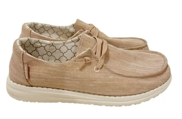 Hey Dude Women’s Wendy Sparkling Rose Gold Shoes Size 7