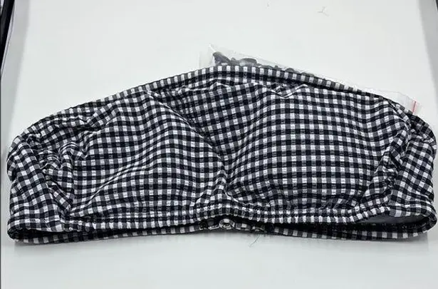 Salt + Cove Textured Checkered Bandeau Bikini Top Black White Juniors small NWOT Size undefined