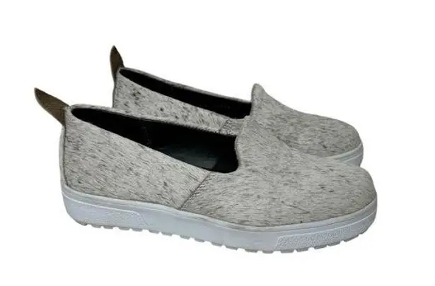 Agave Sky Cowhide Tennis Shoes in Salt and Pepper 7.5 Black