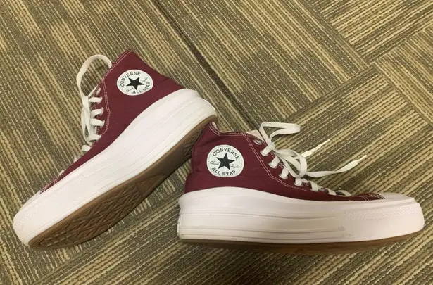 Converse Maroon/Beetroot High Top Platform Sneakers