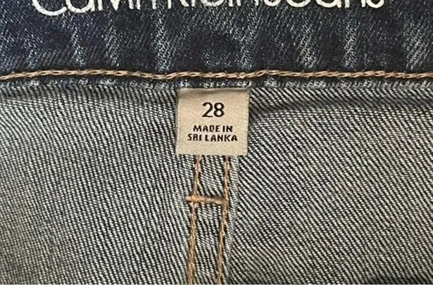 Calvin Klein  Medium Wash Boho Hippie Festival Jean‎ Skirt NWT Size 28