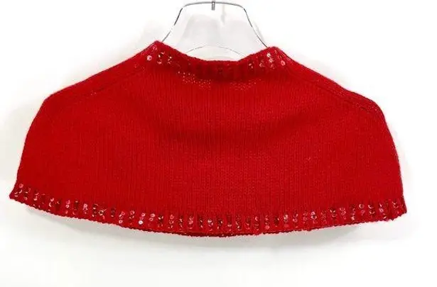 00s Vintage Red Knit Sequin Neck Cowl