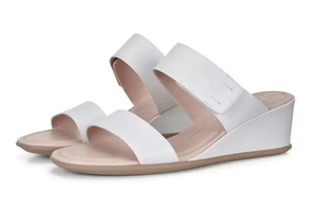 Ecco Shape 35 Wedge Sandal 2 Strap Leather size 10-10.5 ladies