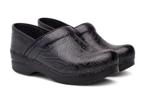 Dansko Professional Tooled Clog Black Size 37 US 6.5