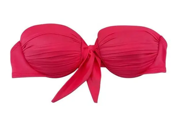 Vintage 90s Formed Strapless Barbie Pink Underwire Bikini Top S/M La Blanca Size M