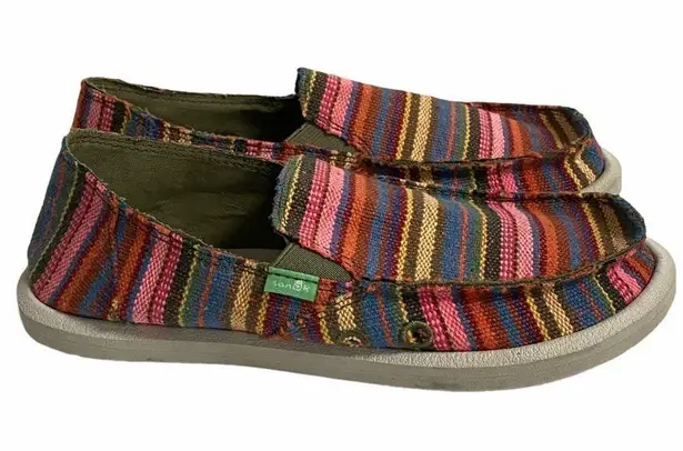 Sanuk  Women’s Sz 4 Multicolor Southwest Western Tribal Print Slip On Loafers