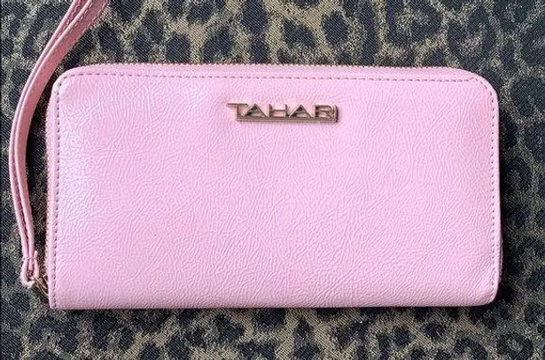 Tahari pink wristlet/wallet