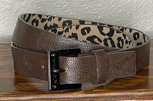 Betsey Johnson Dark Brown Belt With Leopard Interior Print 38”