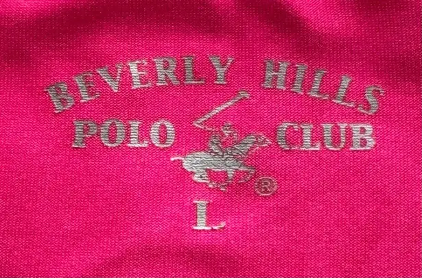 Beverly Hills Polo Club Pink Athletic Tank Top with Black Mesh Detailing, size L