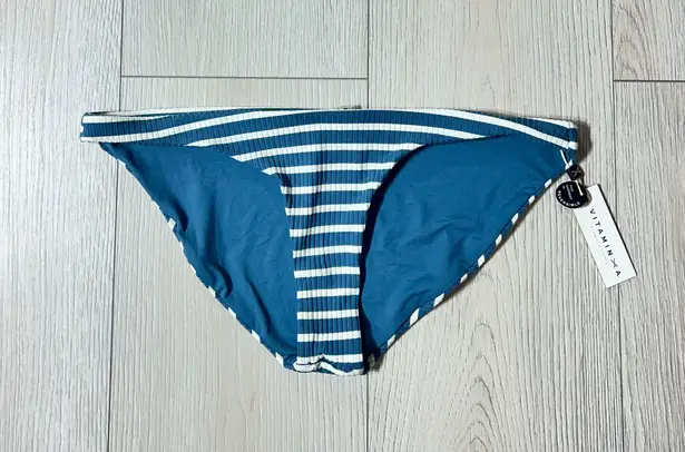 Vitamin A NWT Luciana Full Cut Bottom Marin Stripe Grey