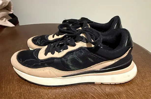 Zara Sneakers‎ Fashion Athletic Running Casual Shoes Black Beige EU 38 Size 8