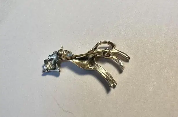 Tiny Vintage Signed Coro Pony Horse Brooch Pin Gold Tone & Rhinestone