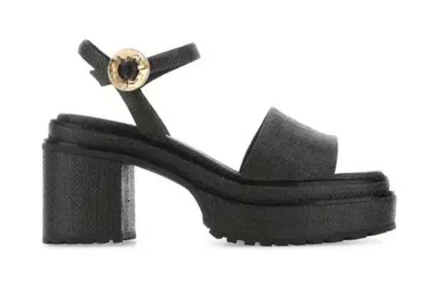 Cult Gaia Black Raffia Azariah Platform Sandals Heels sz 35 US 5