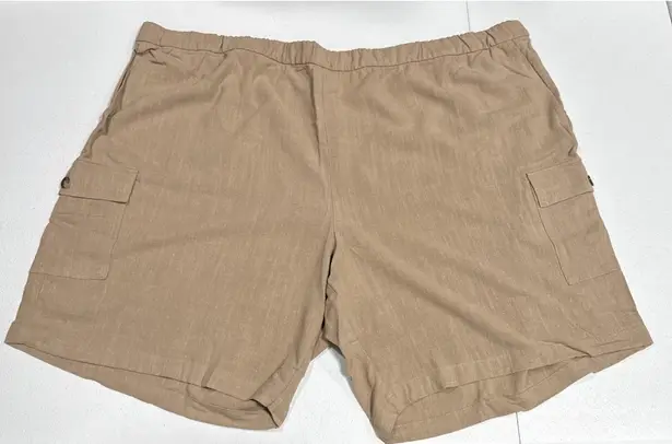 Susan Graver Pure Womens Pull On Shorts Size 4XP Rayon Linen Blend A501390 Pocke - Image 1