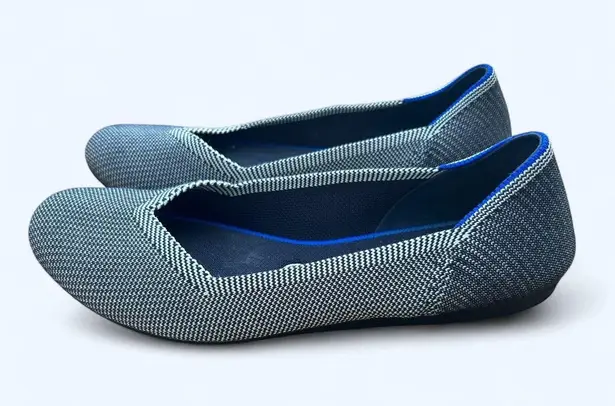 Rothy's The Flat Round Toe Knit Ballet Flats Gray Birdseye women's size 8.5 M