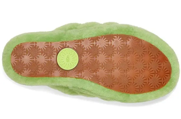 UGG NEW SZ 5 Women's Fluff Yeah Slide Shearling Fur 1095119 in Apple Sandal logo