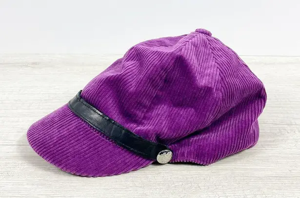 LRL Lauren Ralph Lauren Purple Corduroy Women's Newboy Cabbie Hat OS Y2K 90s