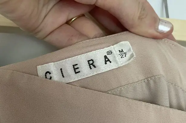 Ciera beige size 27 pants flowy wide leg style high waisted classic lightweight