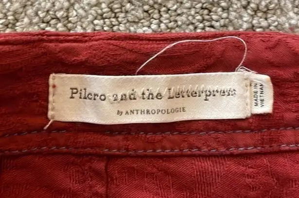 Pilcro and the Letterpress Anthropologie Floral High Rise Button Up Pants