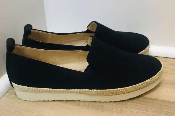 Journee Collection Leela Espadrille Slip On Sneaker Black Canvas Fabric 7