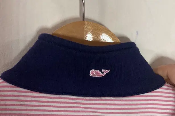 Vineyard Vines  navy Quarter zip shep shirt Oxford stripe shoulder size S