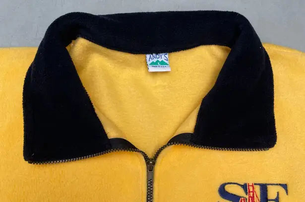Andy’s Vintage 90s San Francisco California Yellow Zip Up Fleece Quarter Zip Sweater