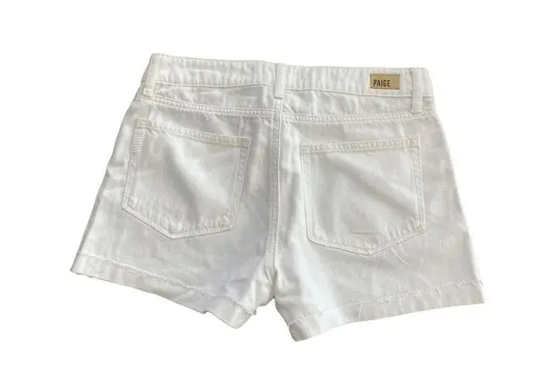 Paige  Women's White Wash Flat Front Jimmy Jimmy Jean Shorts Size 27