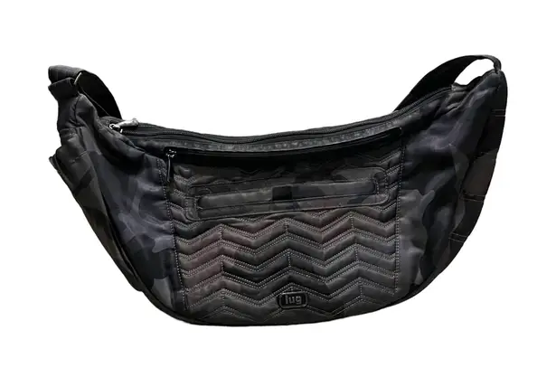 Lug Boomerang Charcoal-Gray Camo Print Crossbody Sling Freestyle Bag