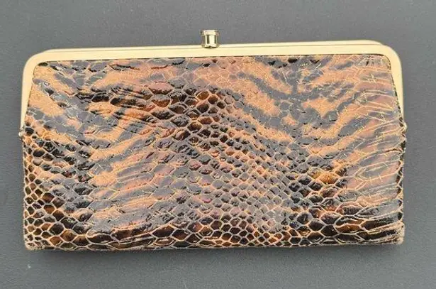Hobo The Original Elegant Brown Snakeskin Clutch Clutch Wallet