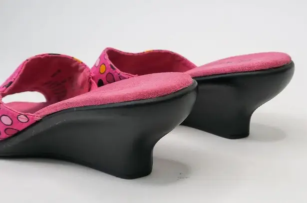 White Stag Vintage 90s Pink Polka Dot Wedge Sandals