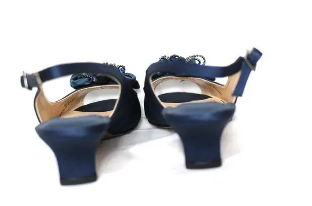 J, Renee Women's Leonelle Kitten Heel Slingback Sandal Size 8.5 NWOB Blue