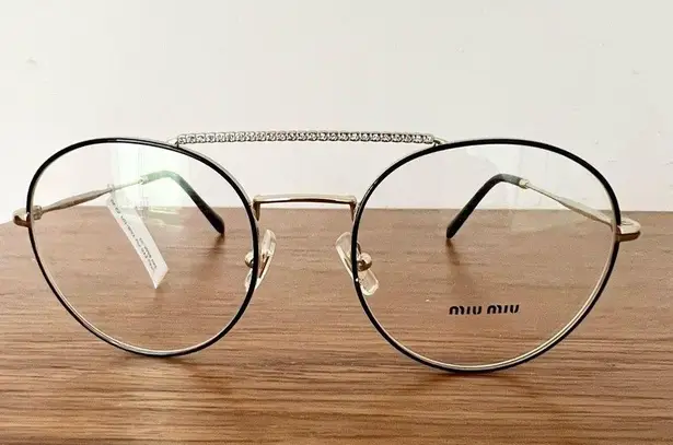 Miu Miu VMU 51 R black gold optical frames glasses