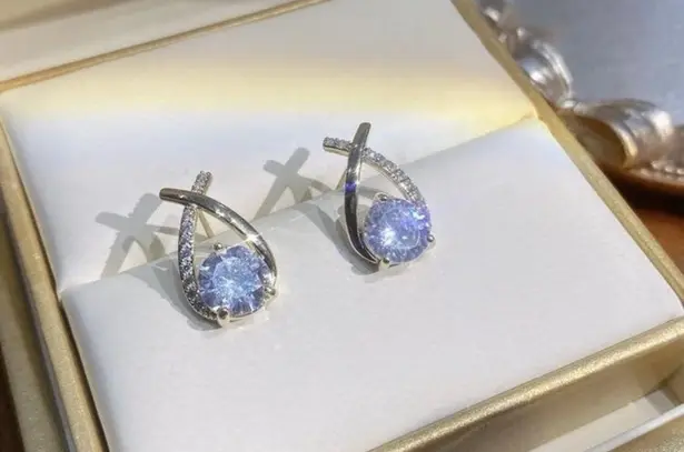 18K Gold Plated CZ Diamond Stud Earrings for Women