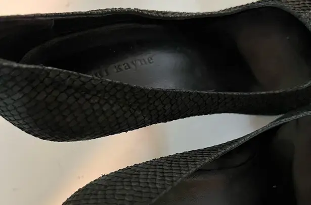 Jenni Kayne Black Suede Snakeskin Pump Heels