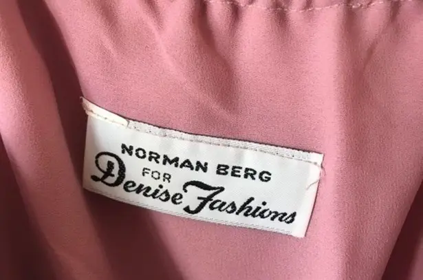 Norman Berg 2 piece 70 Vintage Slip Dress Retro 1970s Mini Pink Rose Jacket Set