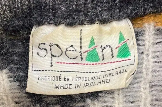 *Vintage Spelana Sweater Size M Grandpa Irish Button Cardigan Geometric Grunge Yellow Size M