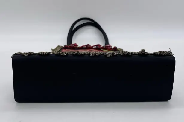 Vintage 2001 MOO ROO Charleston Black Satin Purse Hand Painted Signd Mary Norton
