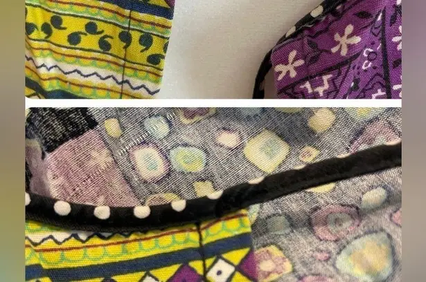 Design House Japanese cotton patchwork 70s apron pinafore house dress w/pockets. Green